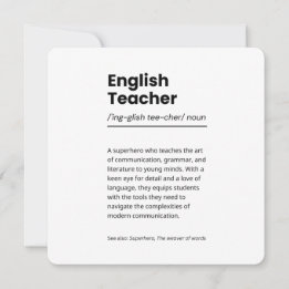Carte Définition de l'enseignant anglais Imprimer Appréc