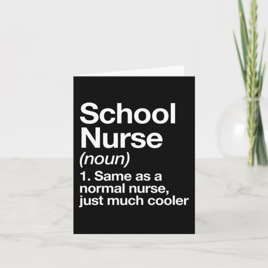 Carte Définition De L'Infirmière Drôle Retour À L'École (Devant)