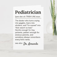 Définition de pédiatre Merci personnalisé