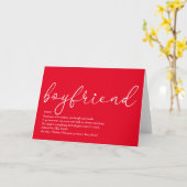 Carte Définition de petit ami à coeur d'amour de script (Fleur jaune)