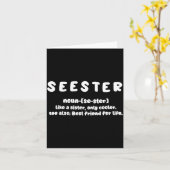 Carte Définition de Seester comme une sœur mais en plus (Fleur jaune)