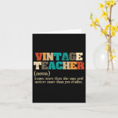 Carte Définition d'enseignant vintage Enseignement Retou (Fleur jaune)