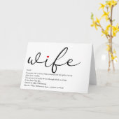 Carte Définition d'épouse Écriture élégante Cœur d'amour (Fleur jaune)