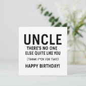 Carte Définition drôle d'anniversaire d'oncle (Debout devant)