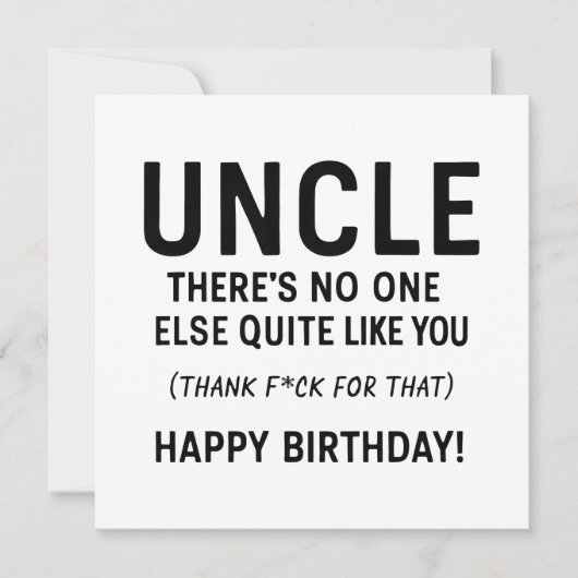 Carte Définition drôle d'anniversaire d'oncle (Devant)