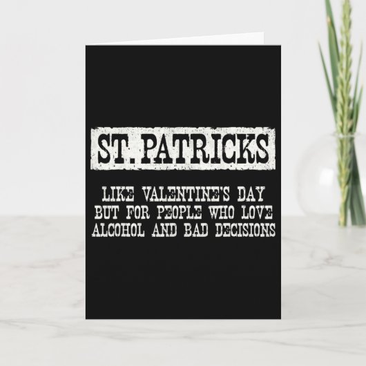 Carte Définition drôle de boisson de la Saint-Patrick (Devant)