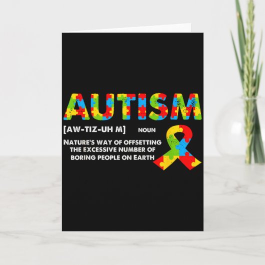 Carte Définition drôle de l'autisme - Mois de la sensibi (Devant)