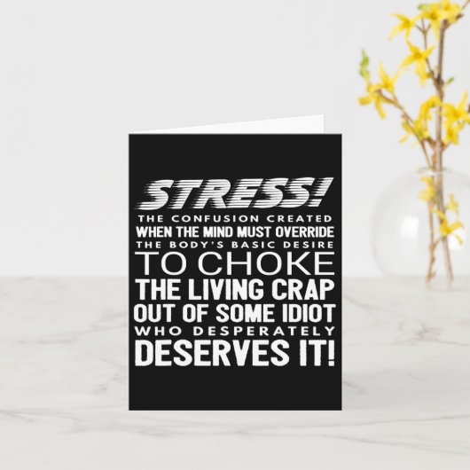 Carte Définition drôle du stress  (Fleur jaune)