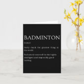 Carte Définition du badminton - Drôle Badminton Sarcasti (Fleur jaune)
