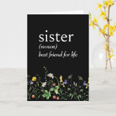 Carte Définition du dictionnaire de la SOEUR avec Fleur (Fleur jaune)