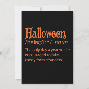 Carte Définition du dictionnaire Halloween Funny