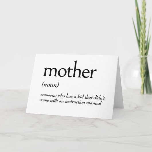 Carte Définition du dictionnaire pour MÈRE (Devant)