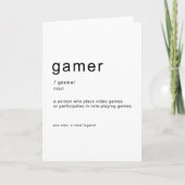 Carte Définition du gamer (Devant)