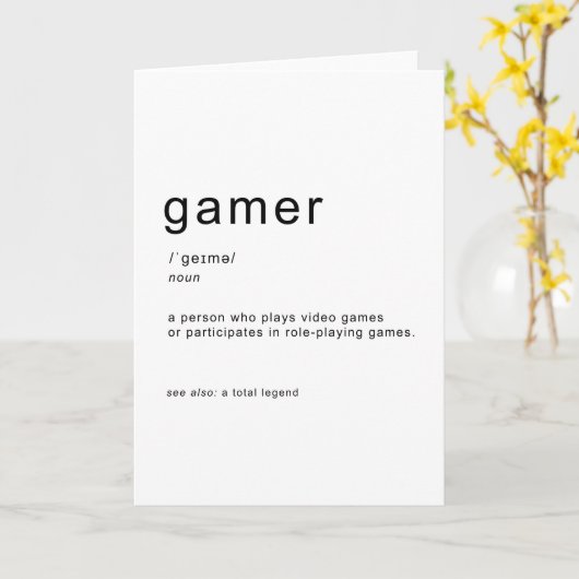 Carte Définition du gamer (Fleur jaune)