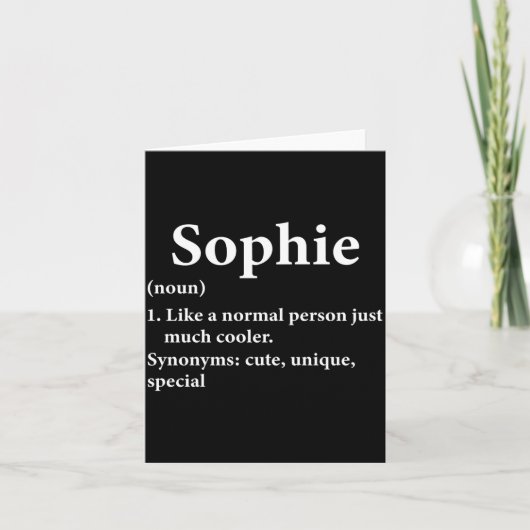 Carte Définition du nom Sophie Drôle D (Devant)