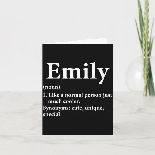 Carte Définition du prénom Emily Drôle D  (Devant)