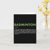Carte Définition du sport Badminton (Fleur jaune)