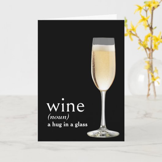 Carte Définition du vin pour l'anniversaire (Fleur jaune)