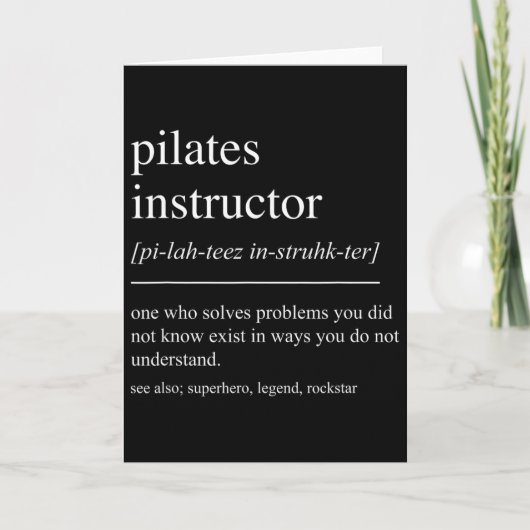Carte Définition d'un professeur de Pilates drôle Profes (Devant)