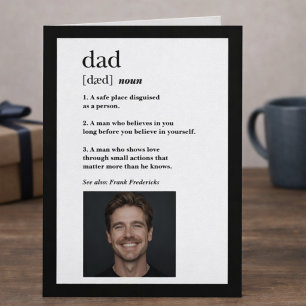 Carte Définition et photo de Papa avec tout mon cœur pou