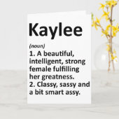 Carte Définition Kaylee Nom Personnalisé Drôle Noël (Fleur jaune)