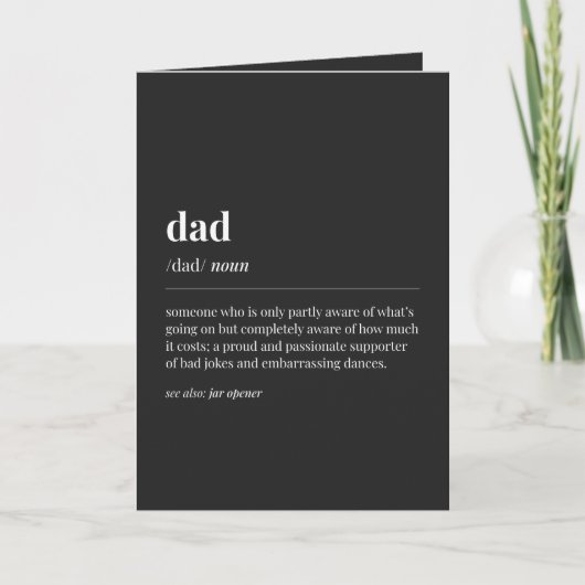 Carte Définition Papa Drôle Noir (Devant)