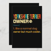 Carte Définition rétro Yorkshire Terrier Propriétaire (Devant / Derrière)