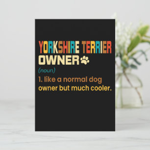 Carte Définition rétro Yorkshire Terrier Propriétaire