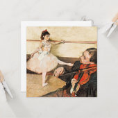 Carte Degas - La leçon de danse, célèbre peinture (Devant/Arrière en situation)