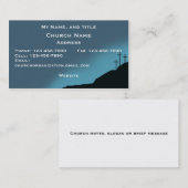 Carte d'église/pasteur, 3 croix sur la colline, (Devant / Derrière)