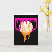 Carte Dégoulinade de baseball pour garçons Crème glacée  (Fleur jaune)