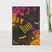 Carte Dégradé Coloré Halloween Boo (Devant)
