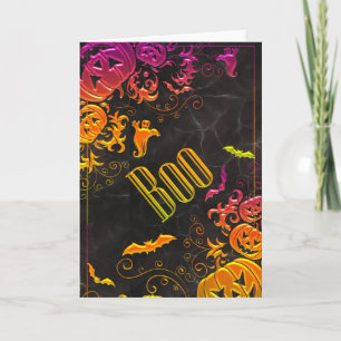Carte Dégradé Coloré Halloween Boo