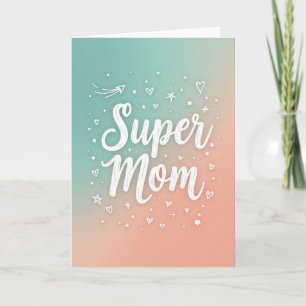 Carte Dégradé Sarcelle Pêche Super Maman