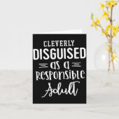 Carte Déguisé en adulte responsable, citations amusantes (Fleur jaune)