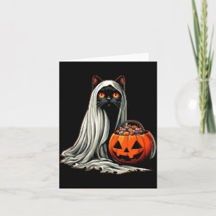 Carte Déguisement de fantôme de chat noir Halloween Citr