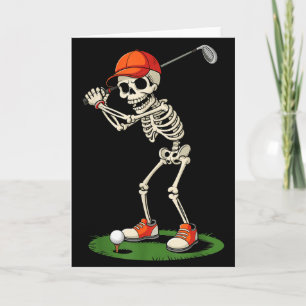 Carte Déguisement de golf squelette Halloween drôle pour