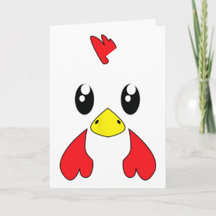 Carte Déguisement de poulet Halloween Tête de poulet Coq