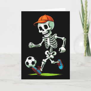 Carte Déguisement de soccer d'Halloween squelette drôle