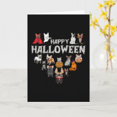 Carte Déguisement Frenchie Joy Halloween Bouledogue fran (Fleur jaune)