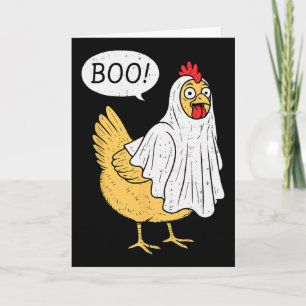 Carte Déguisement Halloween Chicken Boo agriculteur garç