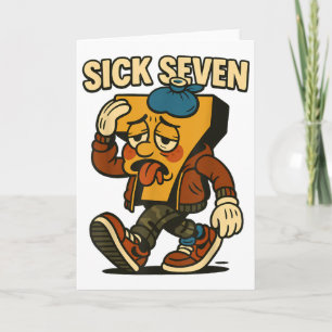 Carte Déguisement Sick Seven 67 Halloween Drôle Six Sept