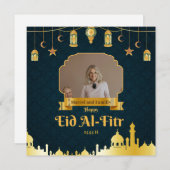 Carte d'Eid El-fitr, Bénédictions avec notre Eid M (Devant / Derrière)