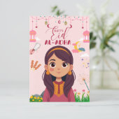 Carte d'Eid Moubarak pour fille (Debout devant)