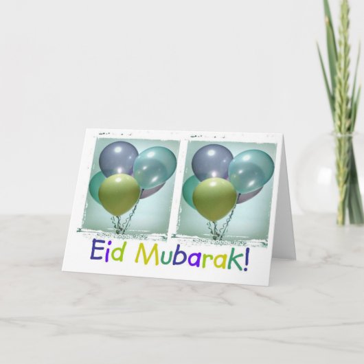 Carte d'Eid Mubarak des enfants colorés (Devant)
