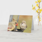 Carte Déjeuner à la mangeoire aux oiseaux (Fleur jaune)