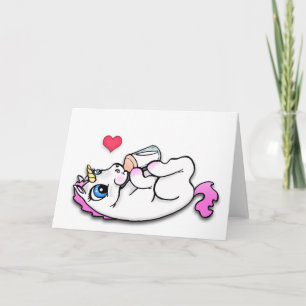 Carte Délai d'alimentation du bébé licorne - Rose - Cart
