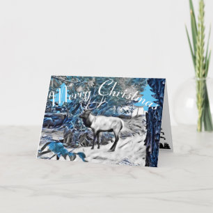 Carte d'élans de Noël