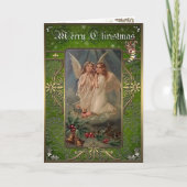 Carte d'élégance de Noël - Deux anges de Noël. (Devant)