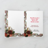 Carte d'élégance de Noël rouge cardinal oiseau sai (Intérieur)